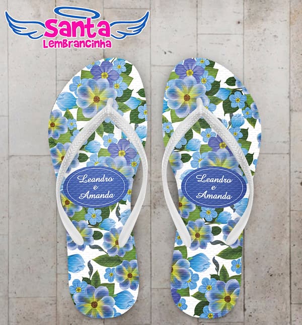 Chinelo Casamento Personalizado com Flores COD 9268