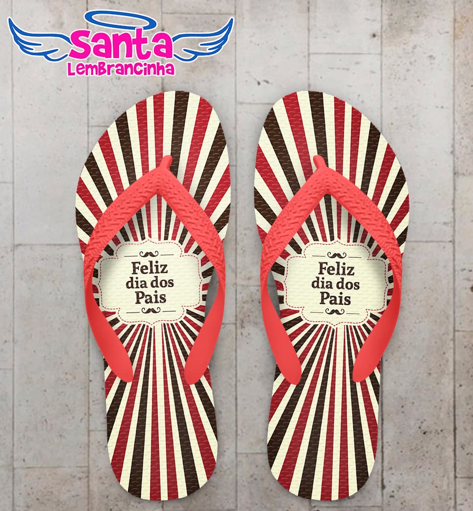 Chinelo Dia dos Pais Personalizado Listrado COD 9167