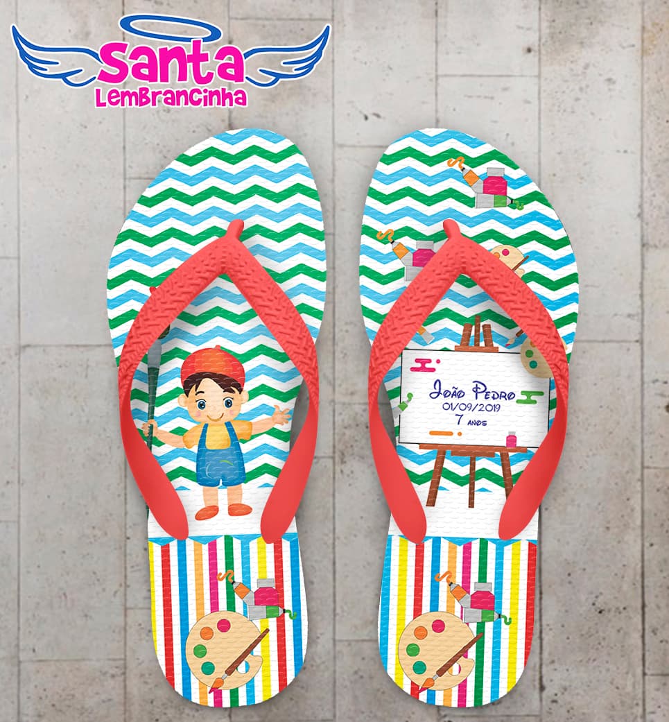 Chinelo Personalizado Infantil com Chevron COD 9100