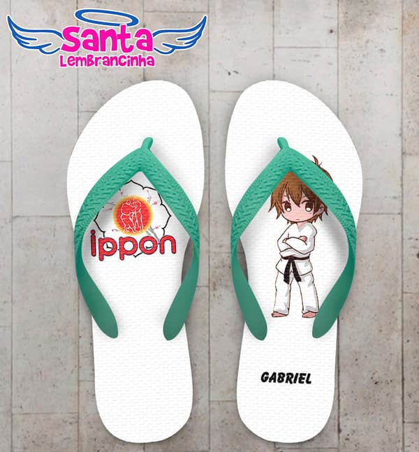 Chinelo Personalizado Infantil Judô COD 9098