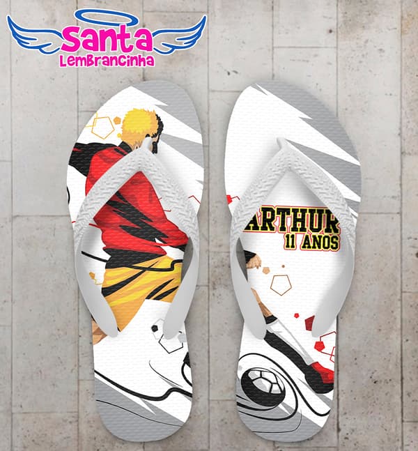 Chinelo Infantil Futebol Personalizado COD 9467