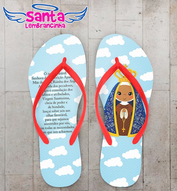 Chinelo Religioso Católico Personalizado Nossa Senhora Aparecida COD 9561