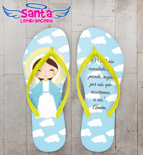 Chinelo Religioso Católico Personalizado Nossa Senhora das Graças COD 9565