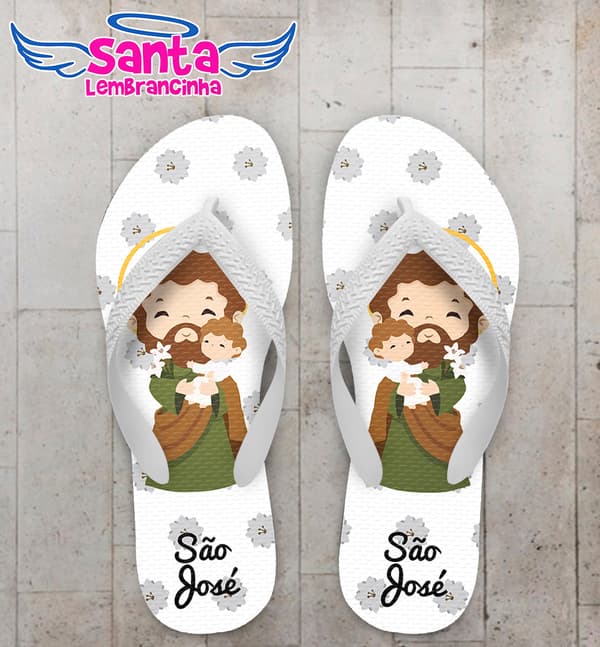 Chinelo Religioso Católico Personalizado São José COD 9571