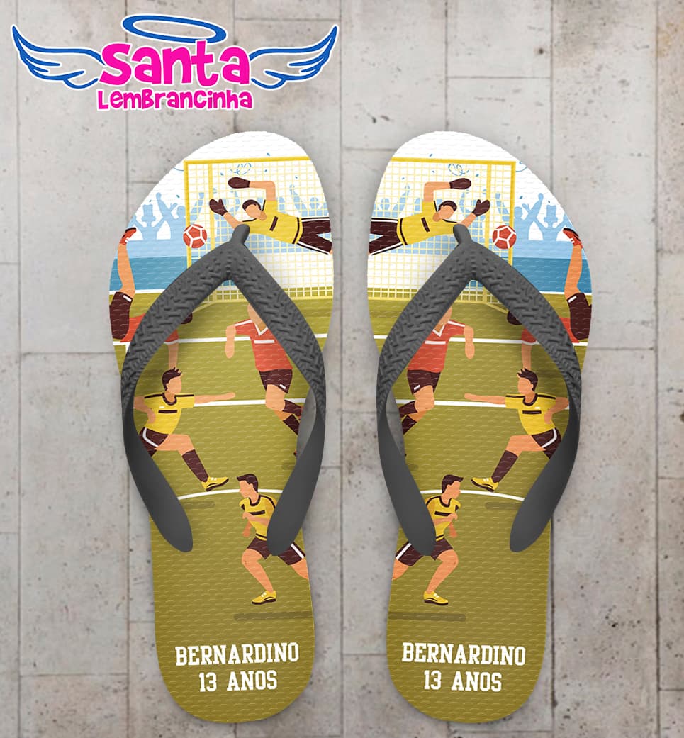 Chinelo Infantil Futebol Personalizado COD 9459