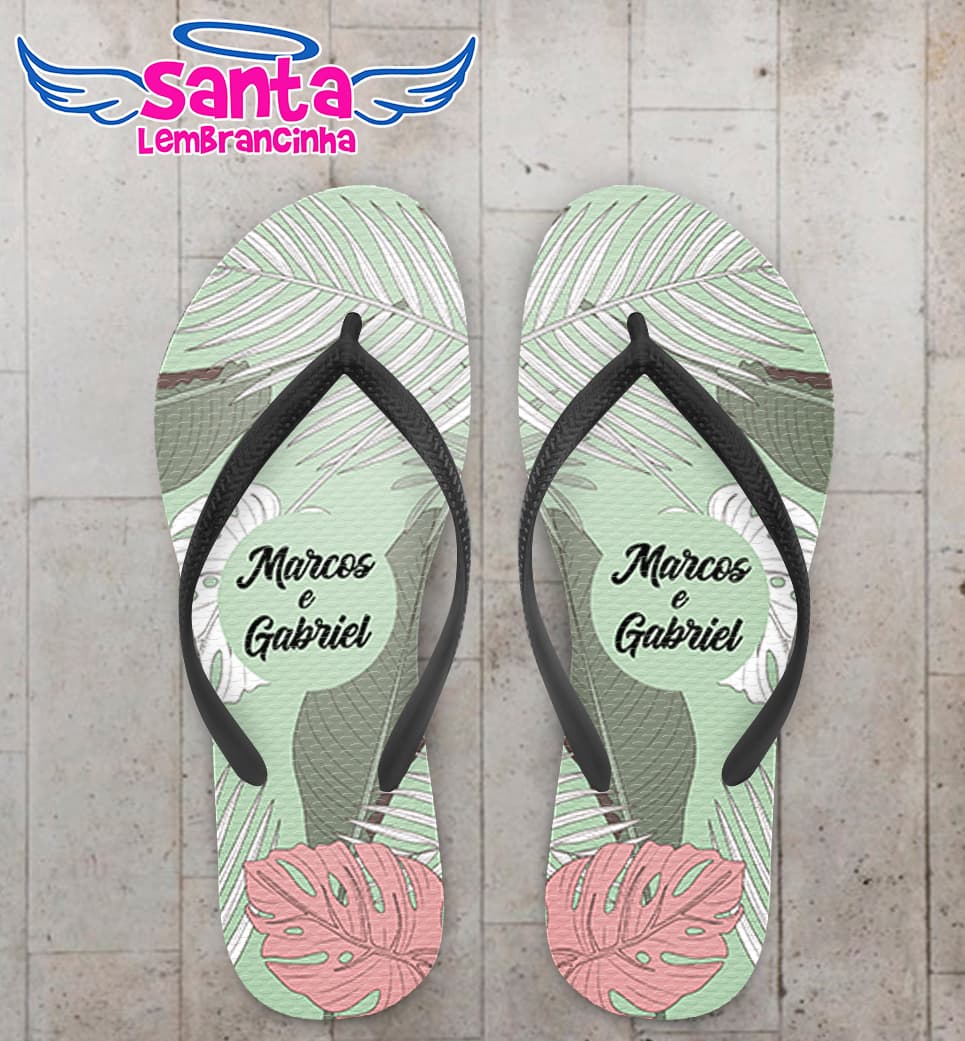 Chinelo Casamento Personalizado Floral COD 9350