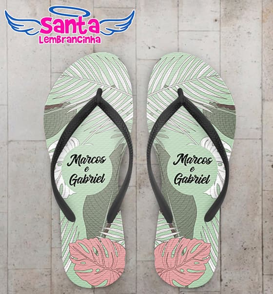 Chinelo Casamento Personalizado Floral COD 9350