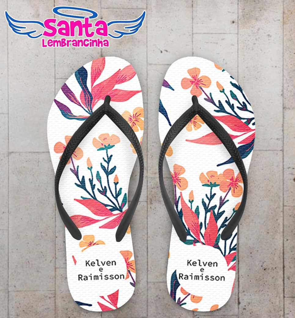 Chinelo Casamento Personalizado Floral COD 9333