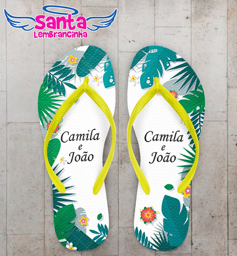 Chinelo Casamento Personalizado Floral COD 9348