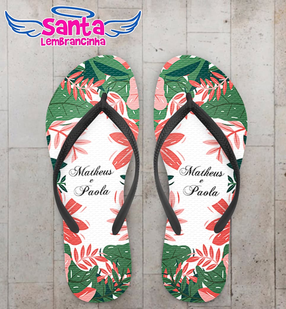 Chinelo Casamento Personalizado Floral COD 9339