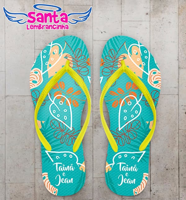Chinelo Casamento Personalizado Floral Tiffany COD 9342
