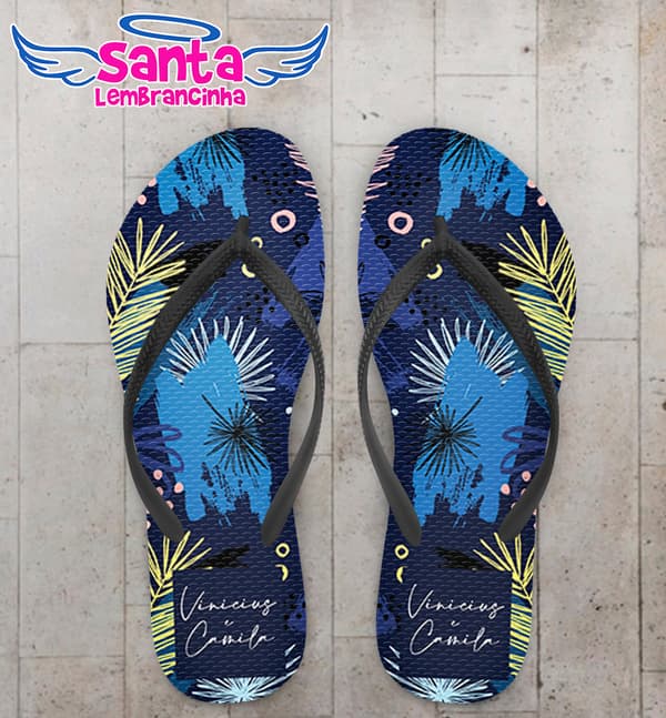 Chinelo Casamento Personalizado Floral COD 9335