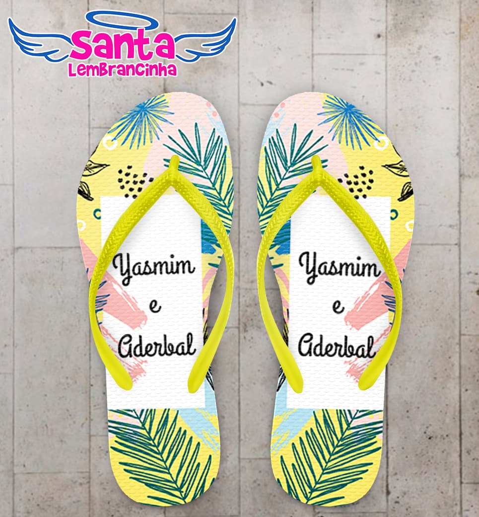 Chinelo Casamento Personalizado Floral COD 9334
