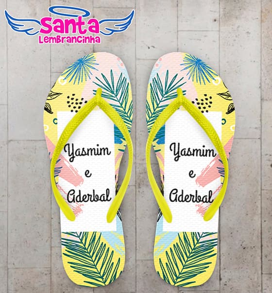 Chinelo Casamento Personalizado Floral COD 9334