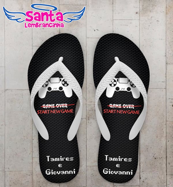 Chinelo Casamento Personalizado Game Over COD 9341