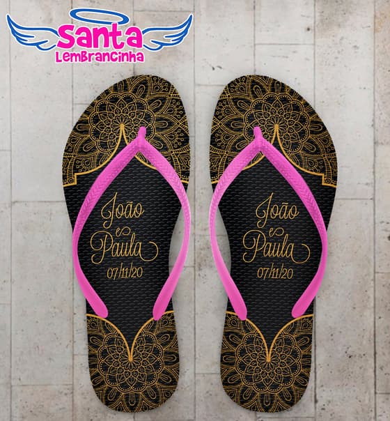Chinelo Casamento Personalizado Mandala COD 9329