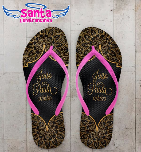 Chinelo Casamento Personalizado Mandala COD 9329