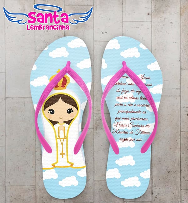 Chinelo Religioso Católico Personalizado Nossa Senhora de Fátima COD 9562