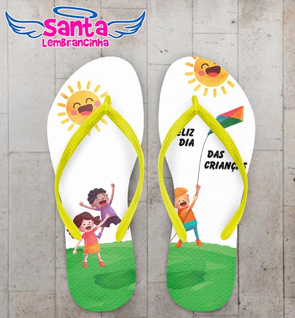 Chinelo Dia das Crianças Personalizado Brincadeiras COD 9407