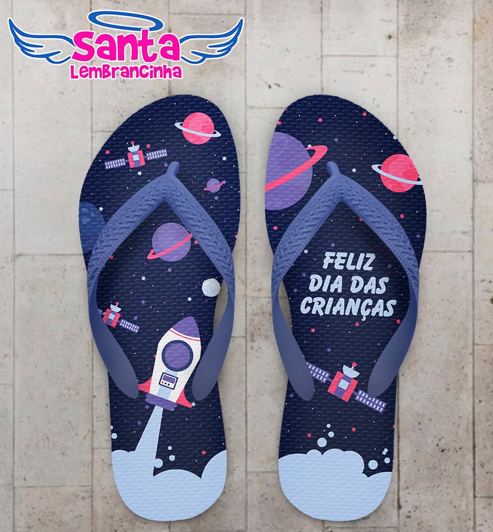 Chinelo Dia das Crianças Personalizado Galaxia COD 9406