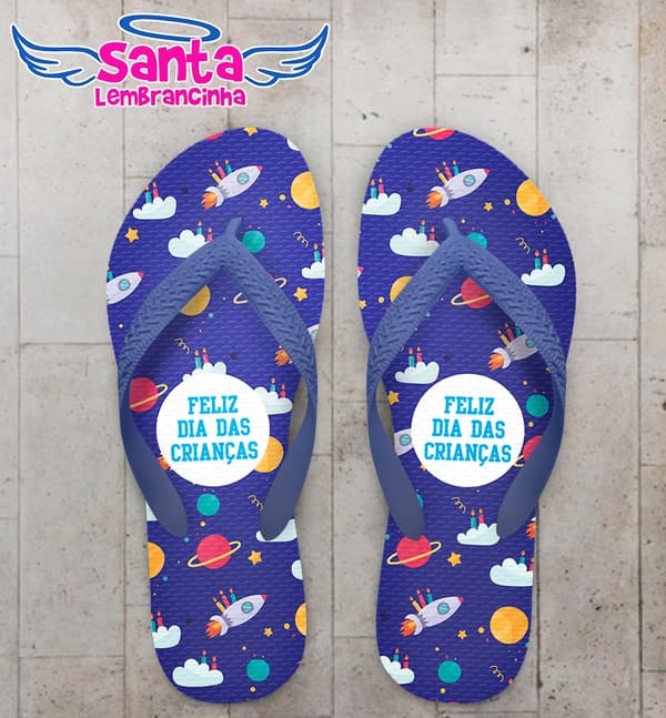 Chinelo Dia das Crianças Personalizado Galaxia COD 9400