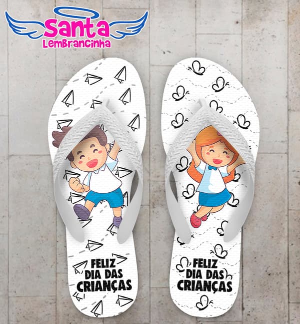Chinelo Dia das Crianças Personalizado com Desenhos COD 9405