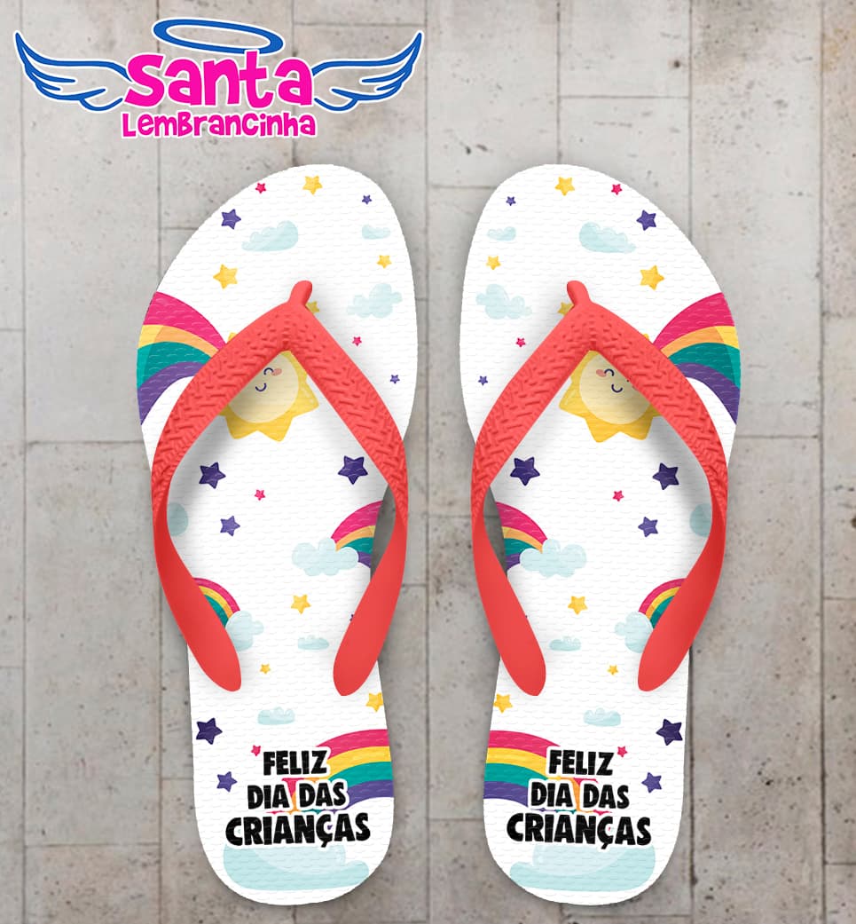 Chinelo Dia das Crianças Personalizado com Estrelas COD 9403