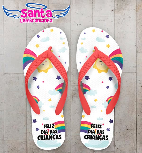 Chinelo Dia das Crianças Personalizado com Estrelas COD 9403
