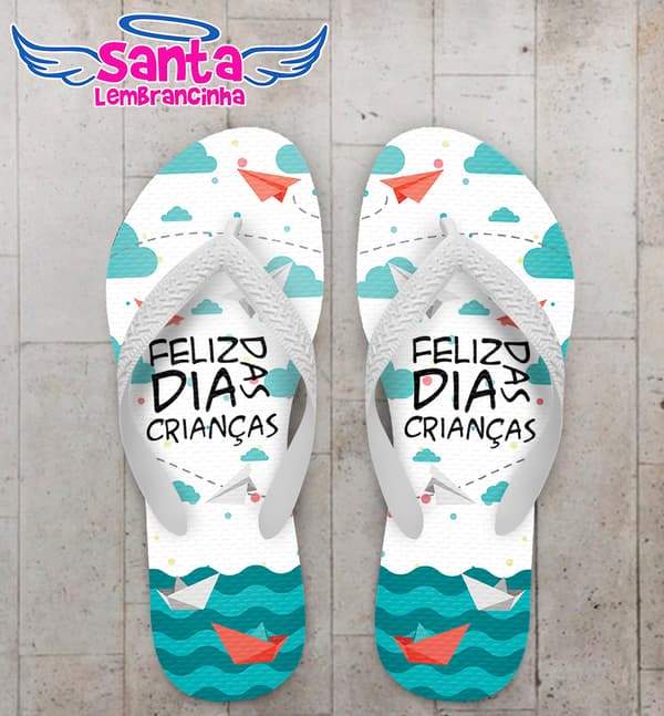 Chinelo Dia das Crianças Personalizado Mar COD 9401