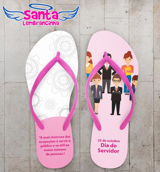Chinelo Dia do Funcionário Publico Personalizado com Engrenagens COD 9420