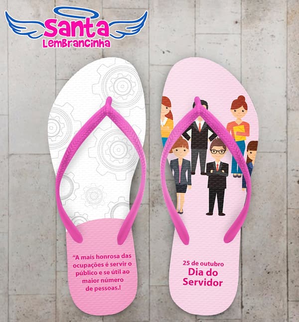 Chinelo Dia do Funcionário Publico Personalizado com Engrenagens COD 9420