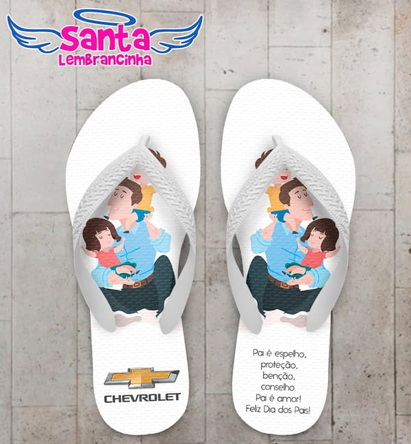 Chinelo Dia dos Pais Empresa Chevrolet Personalizado COD 9455
