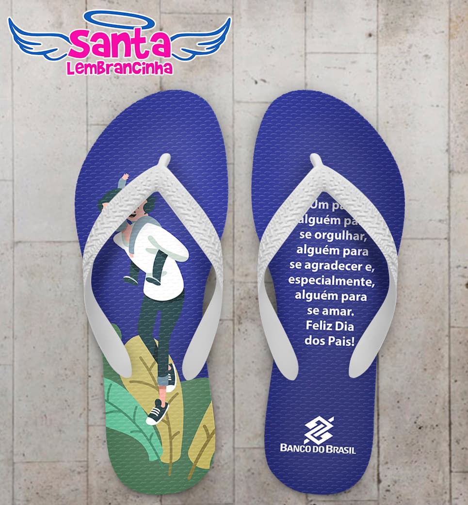 Chinelo Dia dos Pais Banco do Brasil Personalizado COD 9446