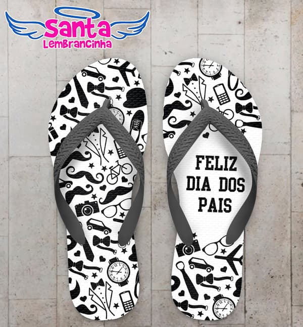 Chinelo Dia do Pais Personalizado com Ícones COD 9387