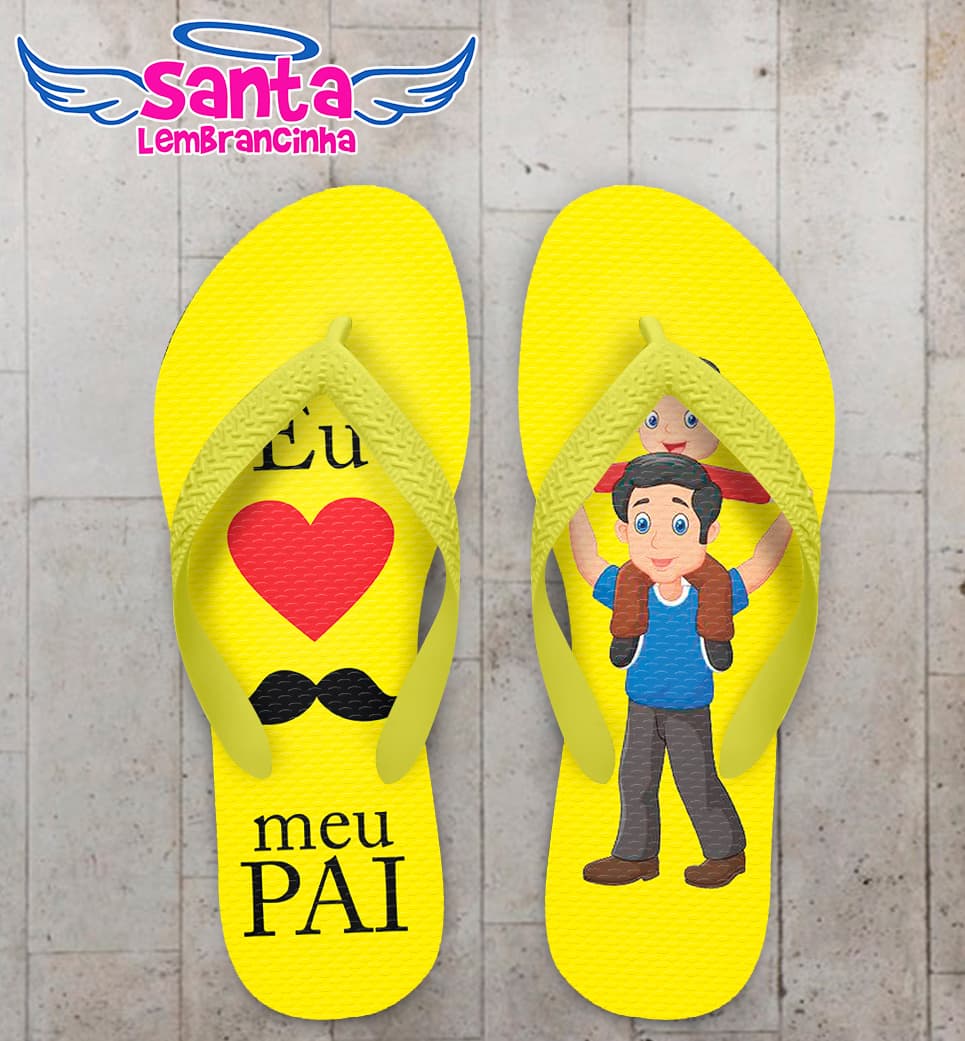 Chinelo Dia do Pais Personalizado Pai e Filho COD 9380