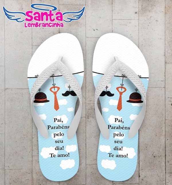 Chinelo Dia do Pais Personalizado Azul COD 9385