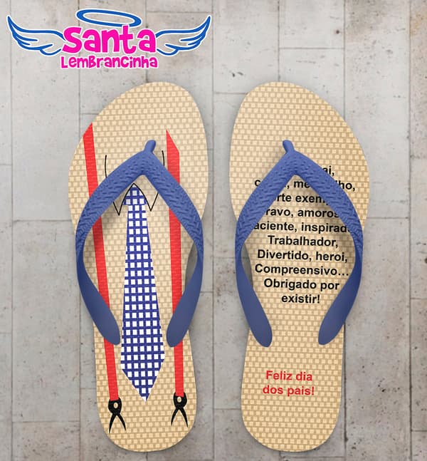 Chinelo Dia do Pais Personalizado Gravata COD 9384