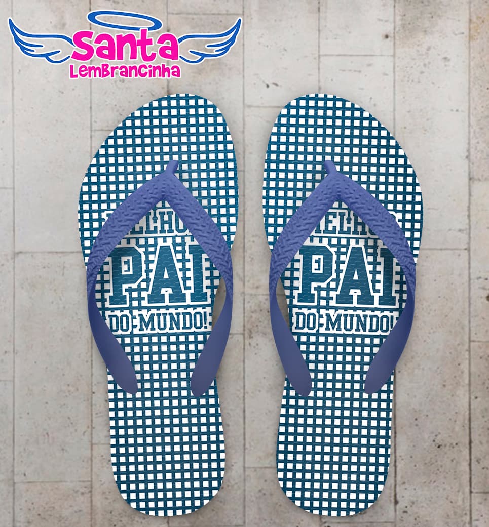 Chinelo Dia do Pais Personalizado Listrado COD 9378