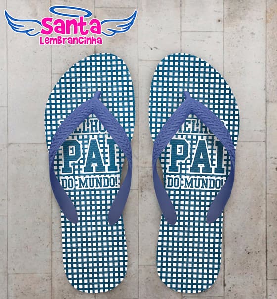 Chinelo Dia do Pais Personalizado Listrado COD 9378