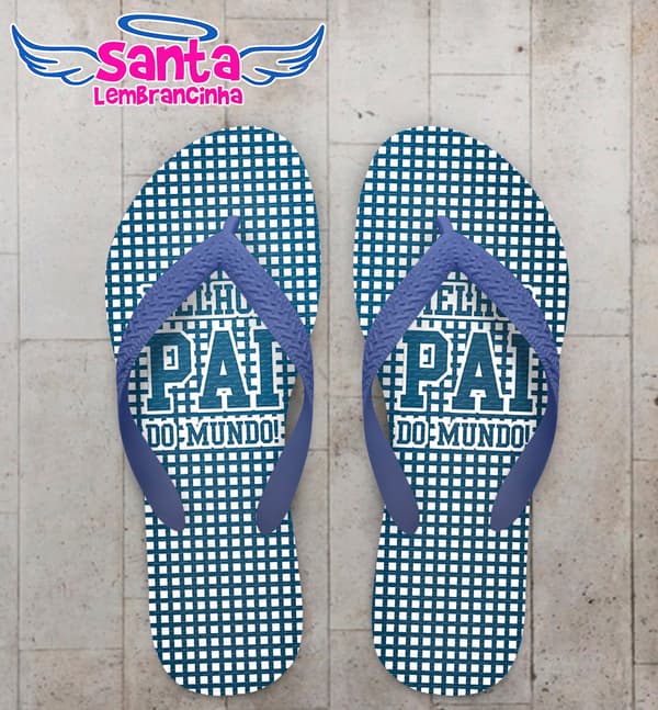 Chinelo Dia do Pais Personalizado Listrado COD 9378