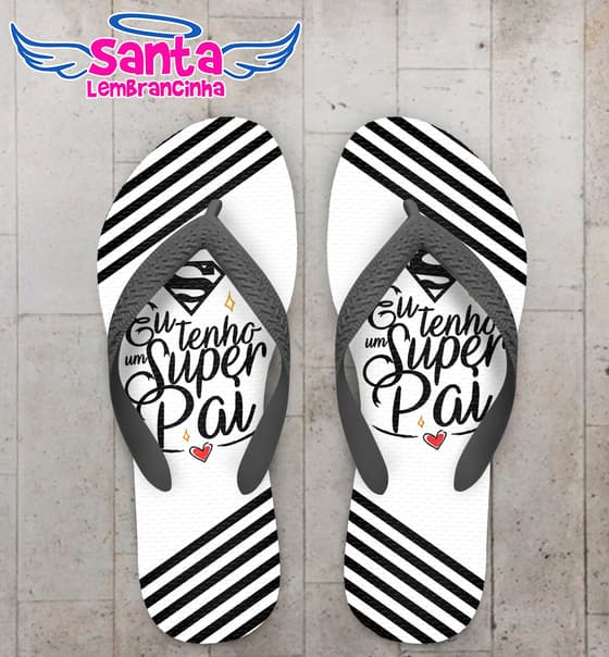 Chinelo Dia do Pais Personalizado com Listras COD 9379
