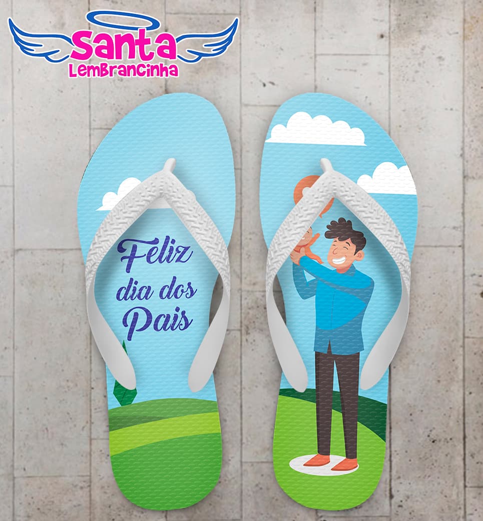 Chinelo Dia do Pais Personalizado Pai e Filho COD 9381