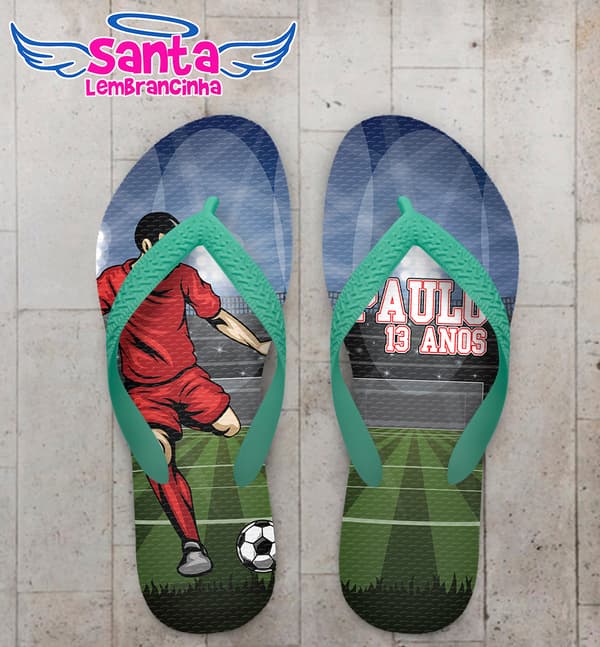 Chinelo Infantil Futebol Personalizado COD 9466