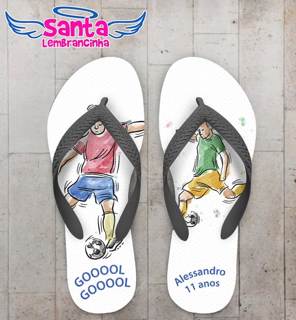 Chinelo Infantil Futebol Personalizado COD 9464