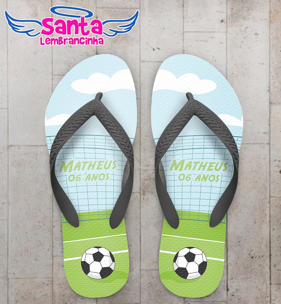 Chinelo Infantil Futebol Personalizado COD 9461