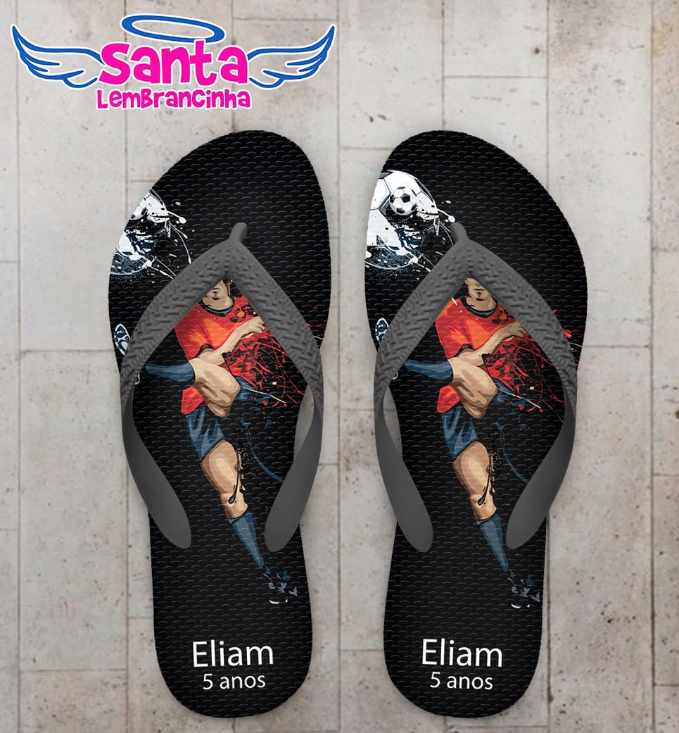 Chinelo Infantil Futebol Personalizado COD 9463
