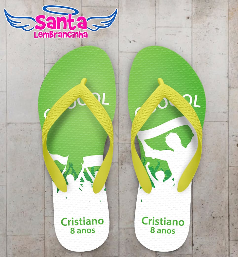 Chinelo Infantil Futebol Personalizado COD 9462