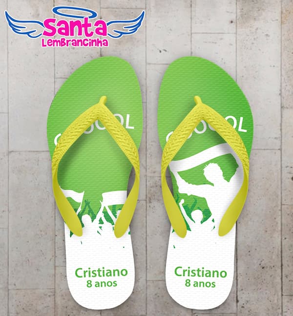 Chinelo Infantil Futebol Personalizado COD 9462