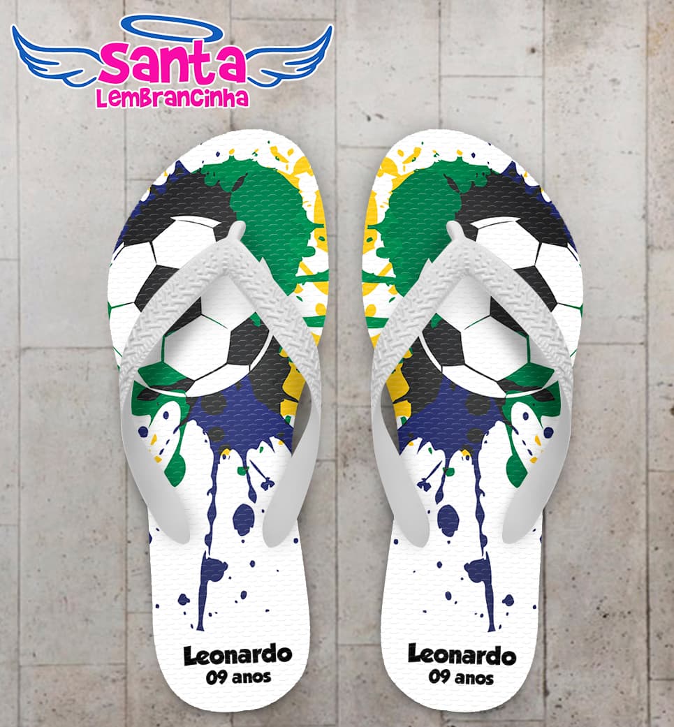 Chinelo Infantil Futebol Personalizado COD 9460