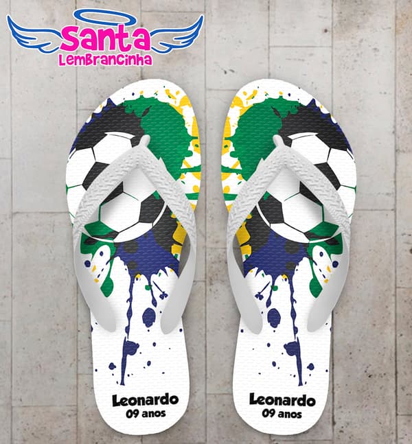 Chinelo Infantil Futebol Personalizado COD 9460